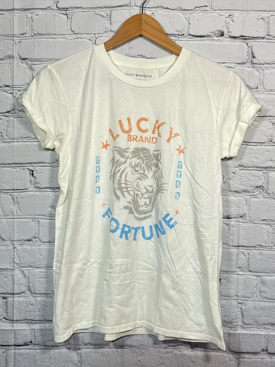 Lucky Brand Tops - Lucky Brand T Shirt Womens Size XS White Good Fortune Short Sleeve